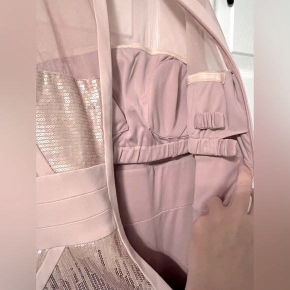 Champagne/Light Pink Sequin Cocktail Dress - Picture 3 of 4